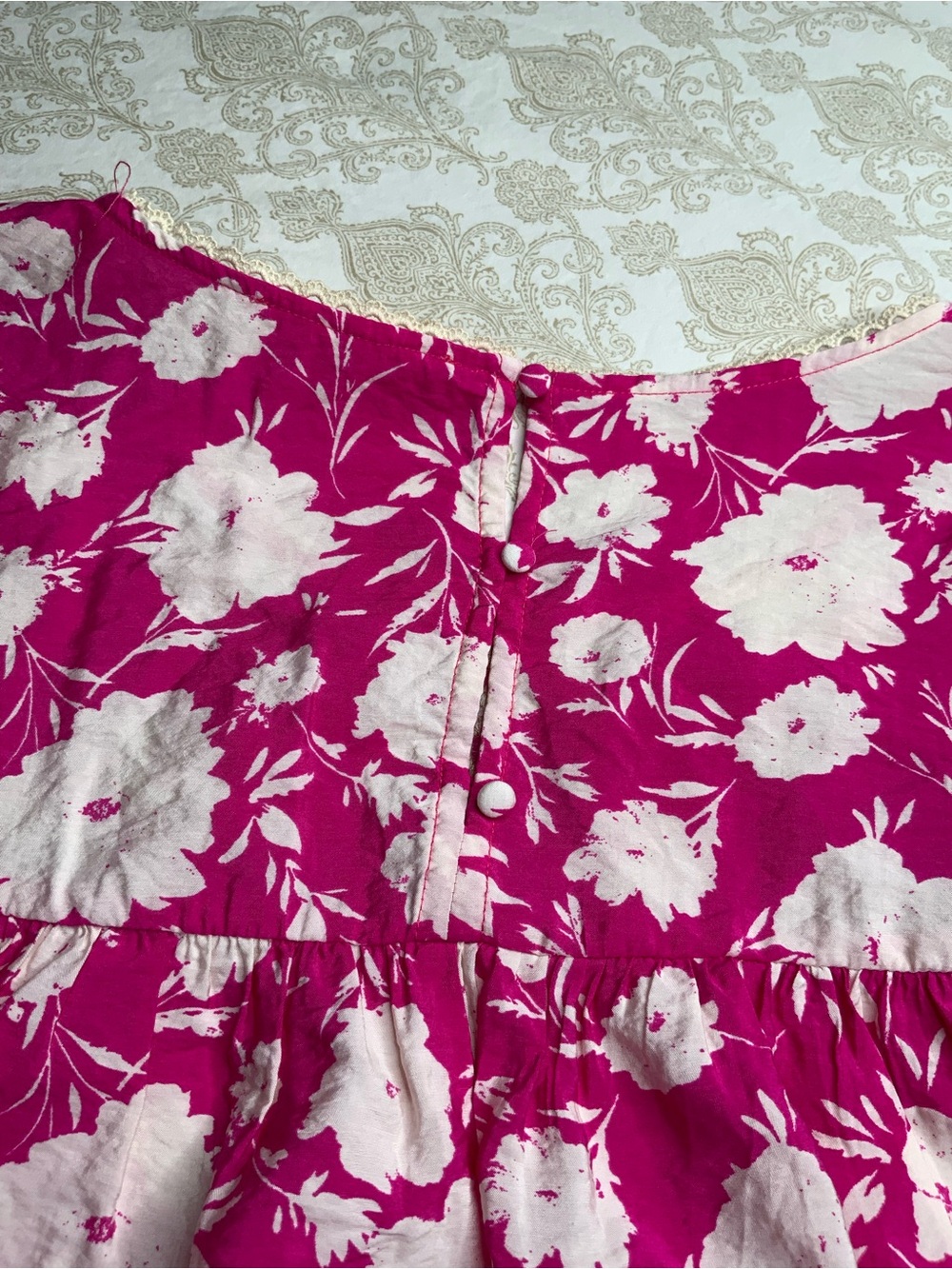 Savanna Jane Hot Pink Floral Embroidered Woven Top 3X - Picture 10 of 10